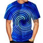 Blue and Green Hypnotic Trippy Optical Illusion T-Shirt