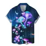 Butterfly Shroom Psychedelic Button-Up Hawaiian Shirt