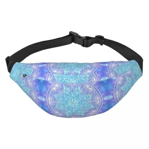 Celestial Blue Ethereal Flower of Life Fanny Pack