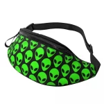 Cool Alien Pattern Green & Black Fanny Pack