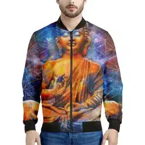 Cosmic Buddha Galaxy Bomber Jacket