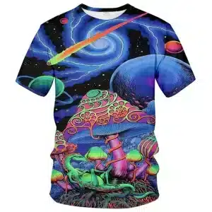 Cosmic Lizard & Psychedelic Mushroom Galaxy T-Shirt