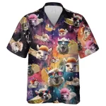 Cosmic Llama Fun Tacos Button-Up Hawaiian Shirt