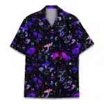 Cosmic Magic Mushrooms Button-Up Hawaiian Shirt