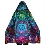 Cosmic Mandala Vibrant Galaxy Rave Hooded Cloak