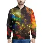 Cosmic Rainbow Nebula Bomber Jacket