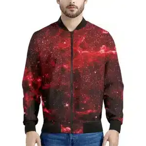 Crimson Nebula Galaxy Bomber Jacket