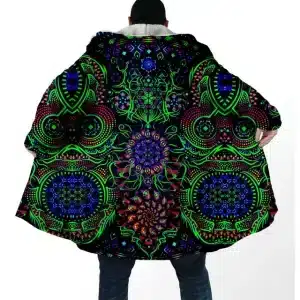 DMT Entities Neon Psychedelic Mandala Cloak