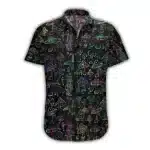 Dark Psychedelic Shroom Button-Up Hawaiian Shirt