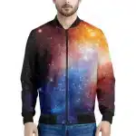 Ethereal Cosmic Gradient Space Bomber Jacket