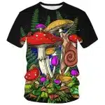 Forest Mushrooms & Snail Psychedelic T-Shirt