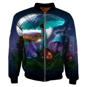 Full Moon Fungi Psychedelic Mushroom Bomber Jacket