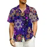 Galactic Mandala Garden Button-Up Hawaiian Shirt