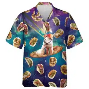 Galactic Taco Fiesta Alpaca Button-Up Hawaiian Shirt