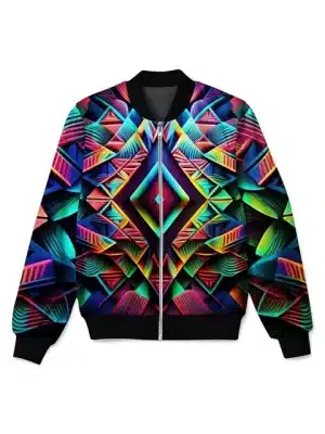 Geometric Kaleidoscope Psychedelic Bomber Jacket