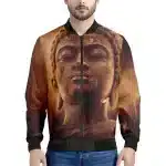 Golden Serenity Spiritual Buddha Bomber Jacket