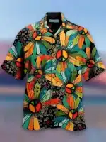 Hippie Sunflower Peace Button-Up Hawaiian Shirt