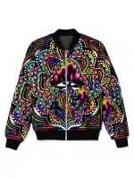 Hypnotic Psychedelic Mushroom Bomber Jacket