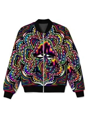 Hypnotic Psychedelic Mushroom Bomber Jacket