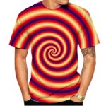 Hypnotic Red and Yellow Spiral Psychedelic T-Shirt