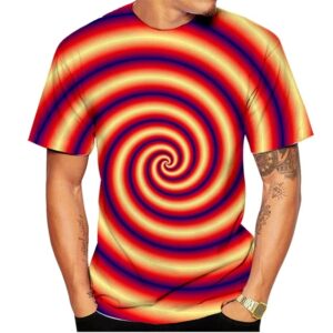 Hypnotic Red and Yellow Spiral Psychedelic T-Shirt