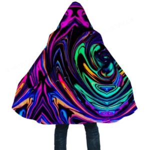 Hypnotic Vortex of Colors Neon Festival Cloak