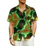 Lava Flow Abstract Art Trippy Button-Up Hawaiian Shirt