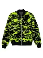 Lime Green & Black Urban Camo Bomber Jacket