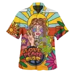 Love Peace Music Psychedelic Button-Up Hawaiian Shirt