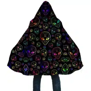 Luminous Alien Visage Neon Glow DMT Trippy Cloak