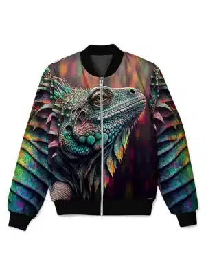 Luminous Lizard Psychedelic Reptile Bomber Jacket