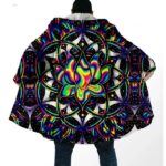 Luminous Lotus Portal Neon Trippy Cloak