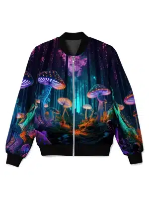 Magic Mushroom Wonderland Trippy Bomber Jacket