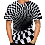 Mind-Bending Optical Illusion Checkerboard T-Shirt