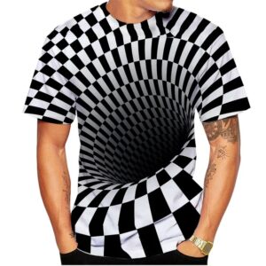 Mind-Bending Optical Illusion Checkerboard T-Shirt