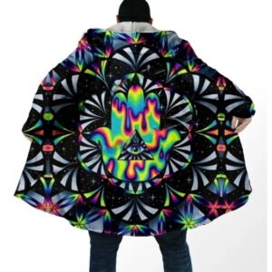 Mystic Eye Hamsa Hand Neon Cosmic Cloak