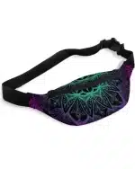 Mystic Night Leaf Dark Hue Mandala Fanny Pack