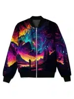 Mystical Aurora Landscape Psychedelic Bomber Jacket