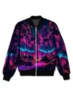 Neon Forest Psychedelic & Trippy Bomber Jacket