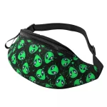 Neon Green Alien Splash Stylish Black Fanny Pack