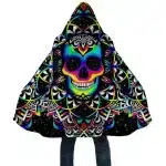 Neon Nightmares Sugar Skull Tribal Trippy Cloak