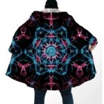 Neon Starlight Futuristic Glow EDM Mandala Cloak