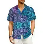 Oceanic Mandala Men's Button-Up Hawaiian Shirt