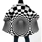 Optical Illusion Hypnotic Black and White Cloak