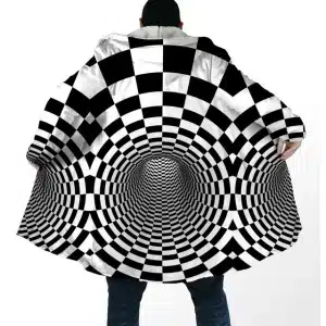 Optical Illusion Hypnotic Black and White Cloak