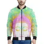 Pastel Psychedelic Buddha Bomber Jacket