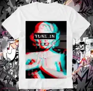 Psychedelic Acid LSD Tune In 3D Glitch Art T-Shirt