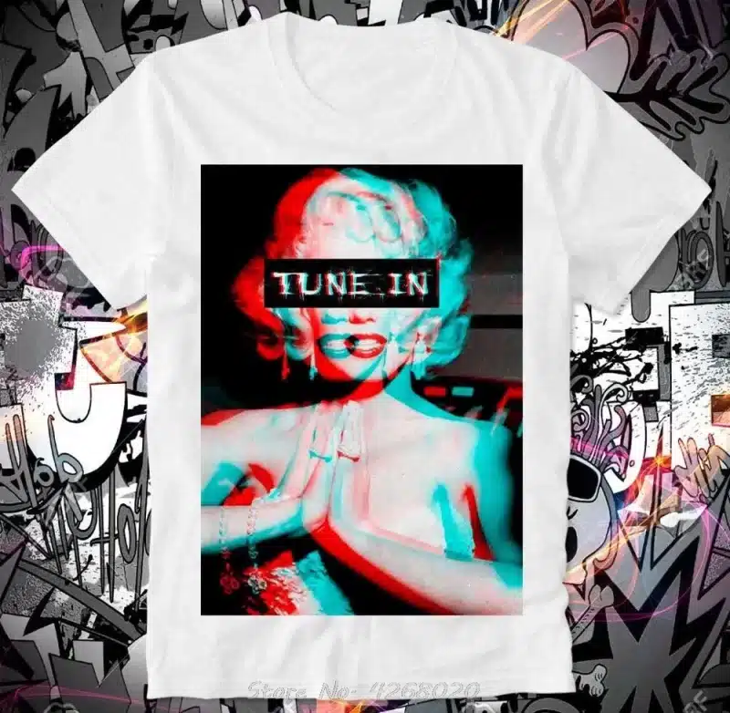 Psychedelic Acid LSD Tune In 3D Glitch Art T-Shirt