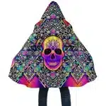 Psychedelic Art Sugar Skull Mandala Cloak