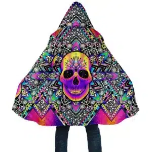 Psychedelic Art Sugar Skull Mandala Cloak